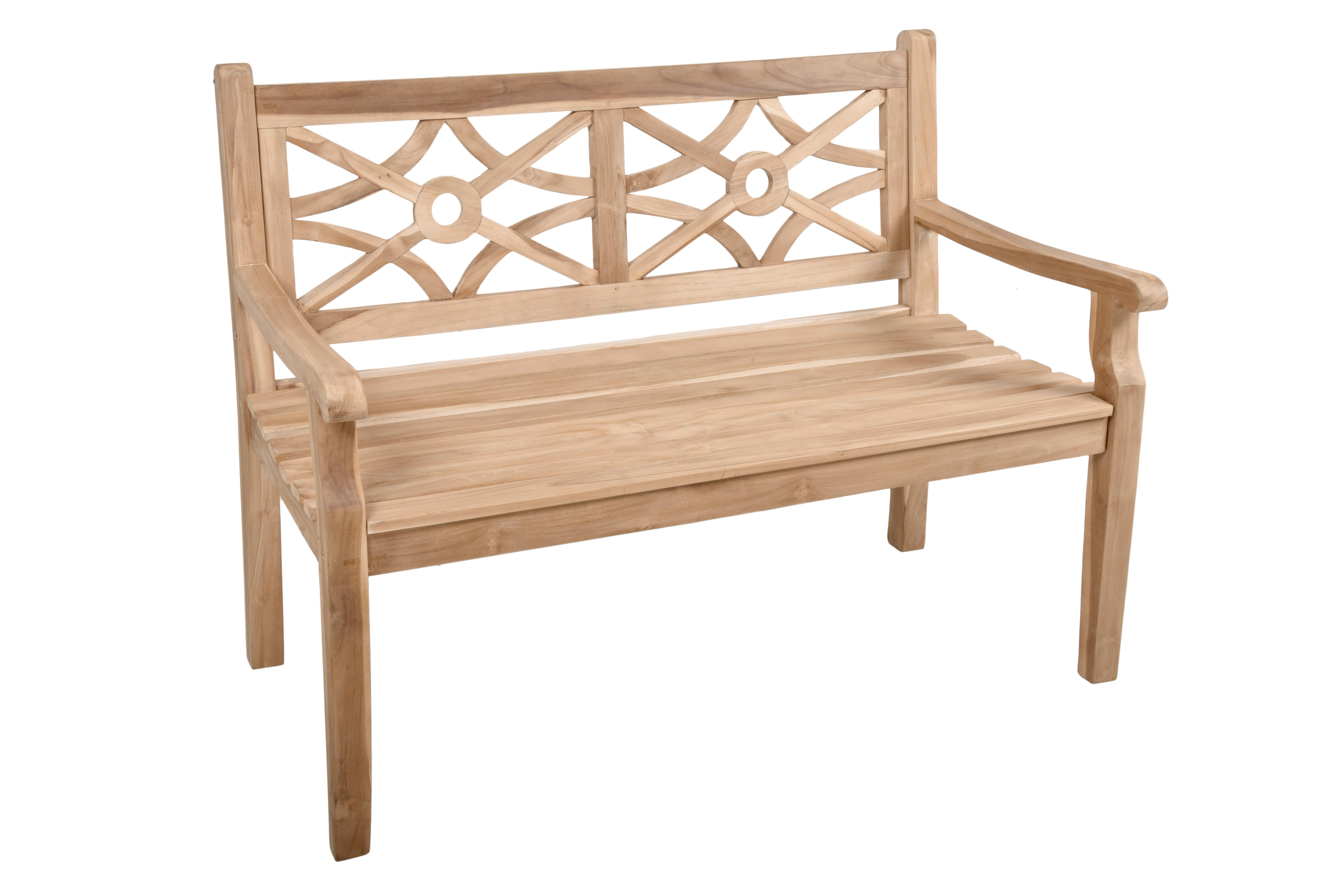Gartenbank Sayang Teak 2-Sitzer - Braun/Teakfarben, MODERN, Holz (120/92/64cm) - Gardenson