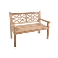 Gartenbank Sayang Teak 2-Sitzer - Braun/Teakfarben, MODERN, Holz (120/92/64cm) - Gardenson