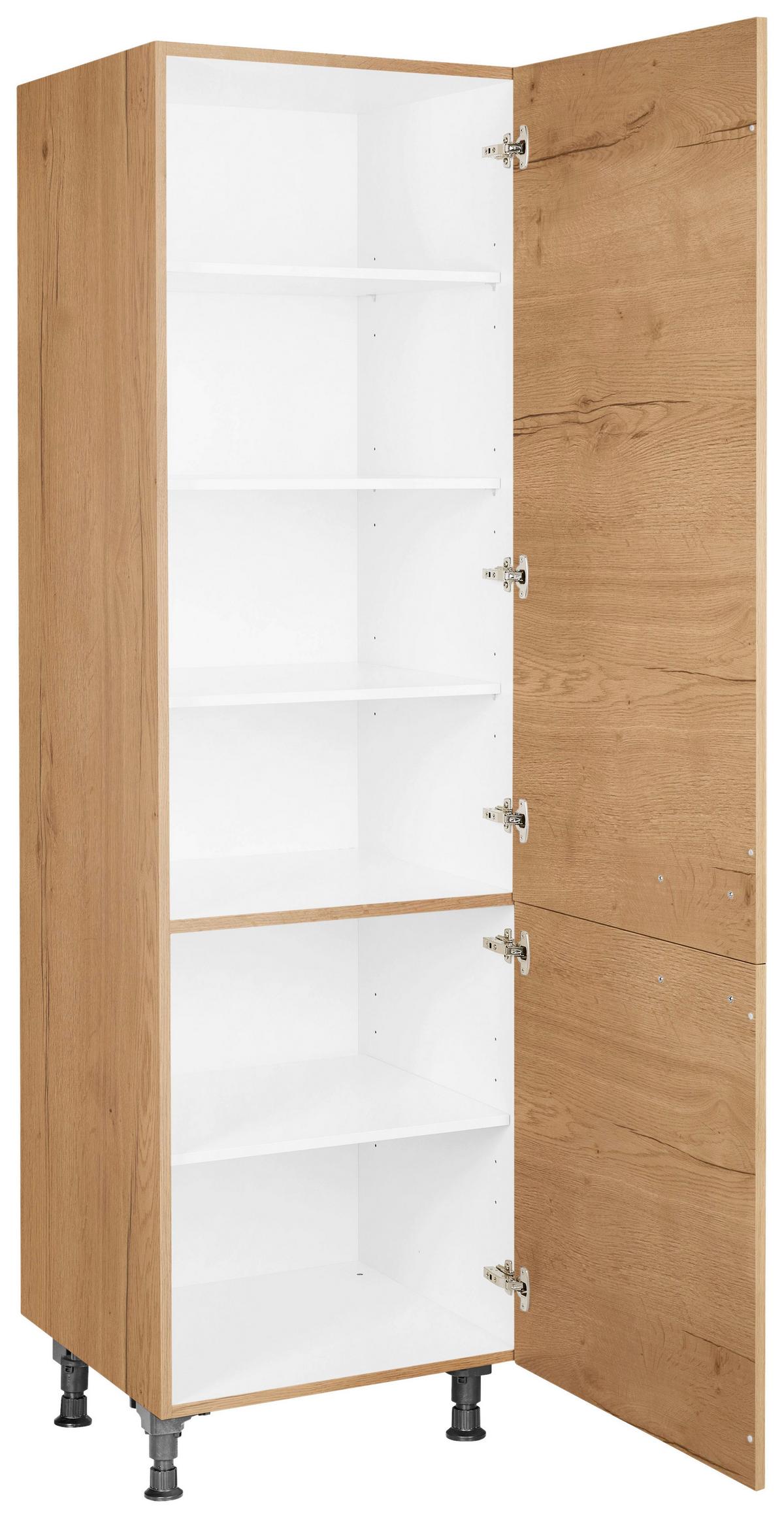 Geschirrschrank Structura Eiche - Eichefarben/Schwarz, MODERN, Holzwerkstoff/Metall (60/216,6/58cm) - Nobilia