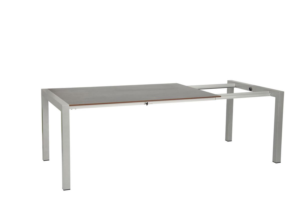 Gartengarnitur 5-tlg. Urban Metall/Textil/Holzwerkstoff - Platinfarben/Anthrazit, Basics, Holzwerkstoff/Textil (160+60/98/74cm) - Acamp