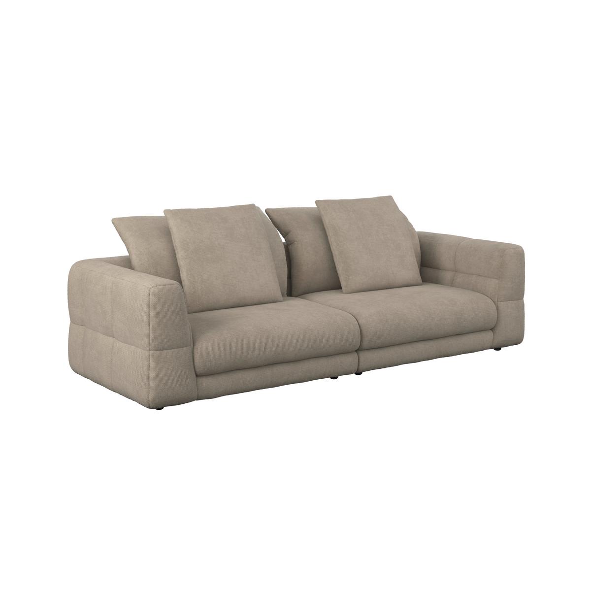 Zofa Lea, Bež, Šenilja, Žamet - črna/bež, Moderno, kovina/tekstil (284/87/110cm) - Bessagi Home