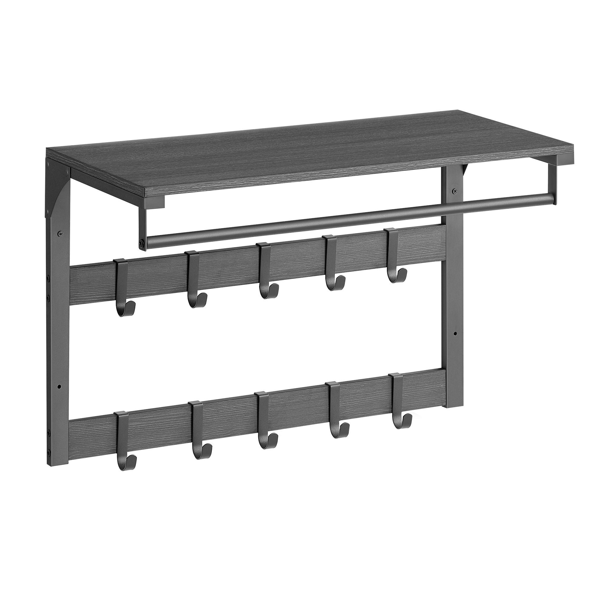 WANDGARDEROBE COAT RACK - Schwarz/Grau, MODERN, Holzwerkstoff (65/42/30cm) - MID.YOU