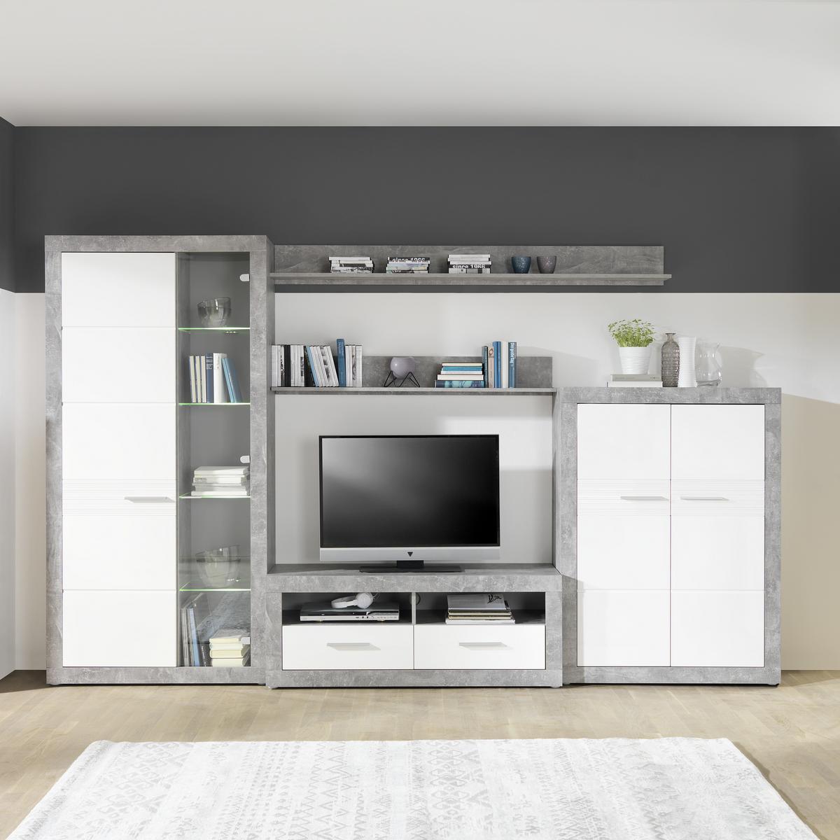Zidna Polica Malta - siva, Moderno, drvni materijal (128/18/20cm) - Modern Living