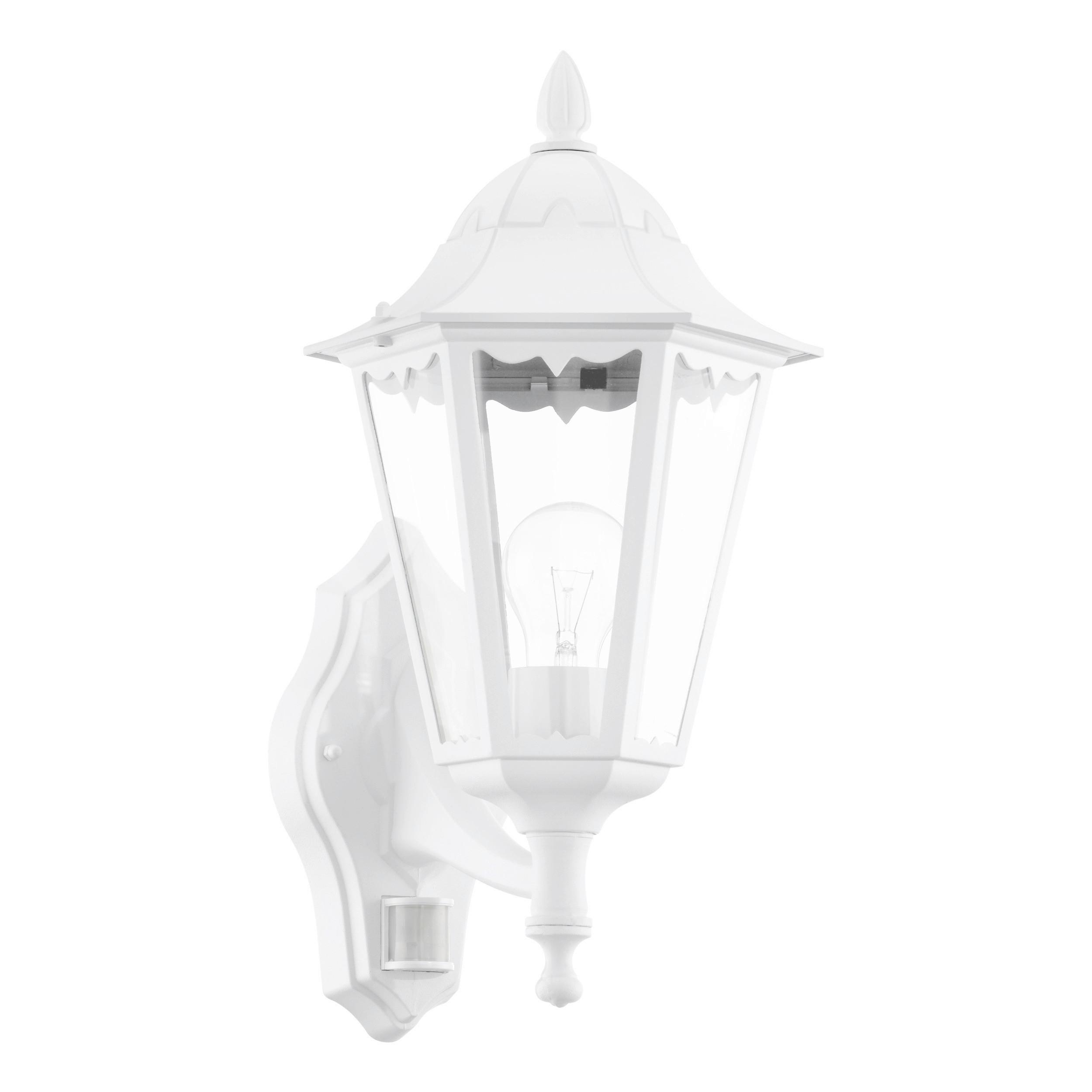 Aussenwandleuchte Navedo Mit Sensor Weiss - Klar/Weiss, Basics, Glas/Metall (20cm) - Eglo