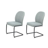 Schwingstuhl-Set Karen 2er-Set Mintgrün - Schwarz/Mintgrün, MODERN, Textil/Metall (53/90/62cm) - MID.YOU