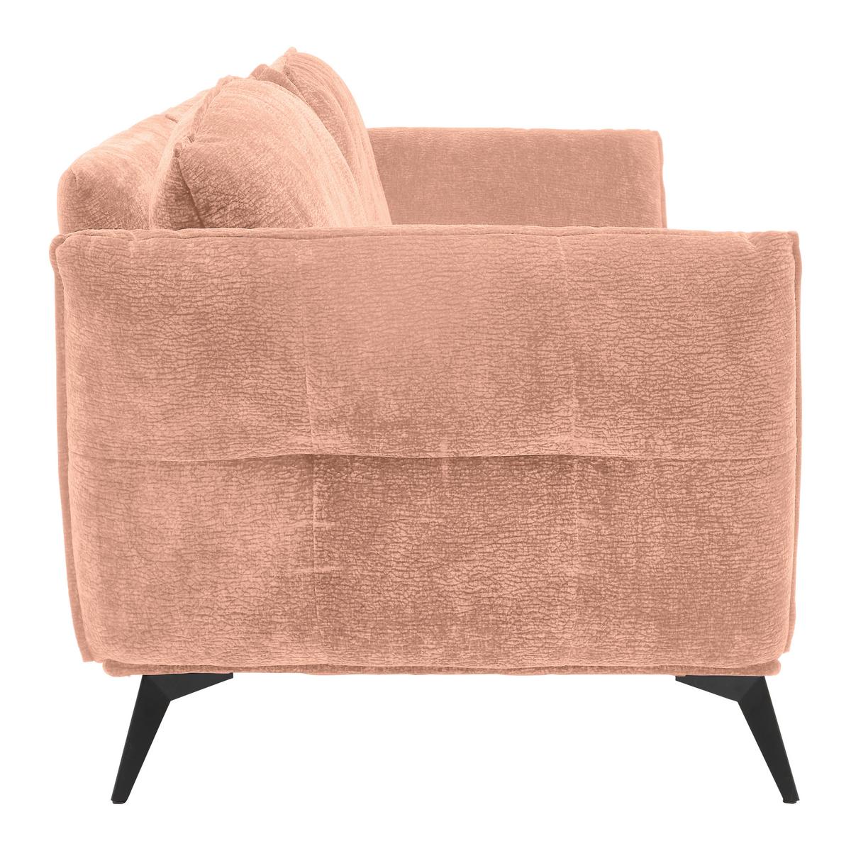 Megasofa Ottawa Altrosa Flachgewebe, ohne Kissen - Altrosa/Schwarz, MODERN, Textil/Metall (272/87/107cm) - Premium Living