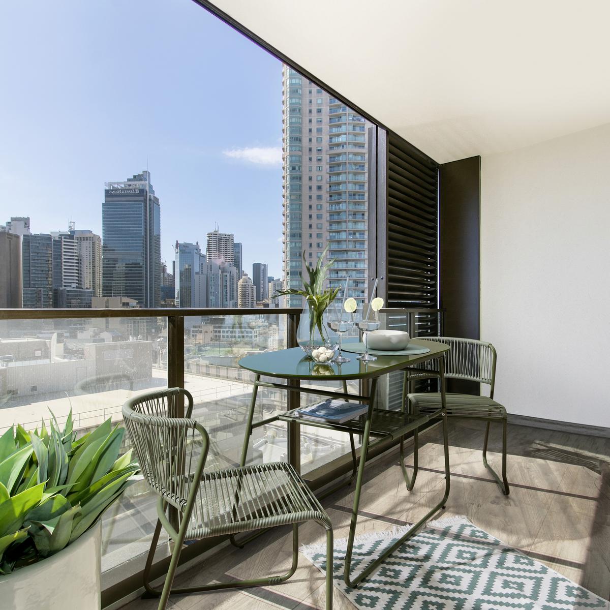 Balkonset Cristiano in Grün - Grün, Modern, Glas/Kunststoff (55/120/72cm) - Premium Living