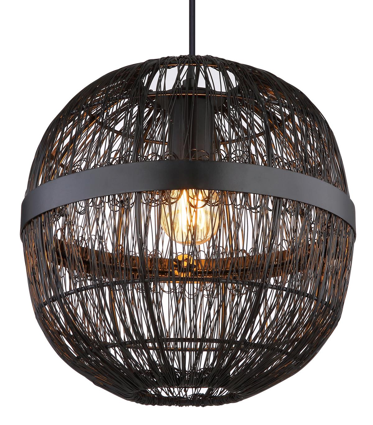 Hängeleuchte Hermi II max. 40 Watt - Schwarz, Basics, Metall (30/120cm) - Globo