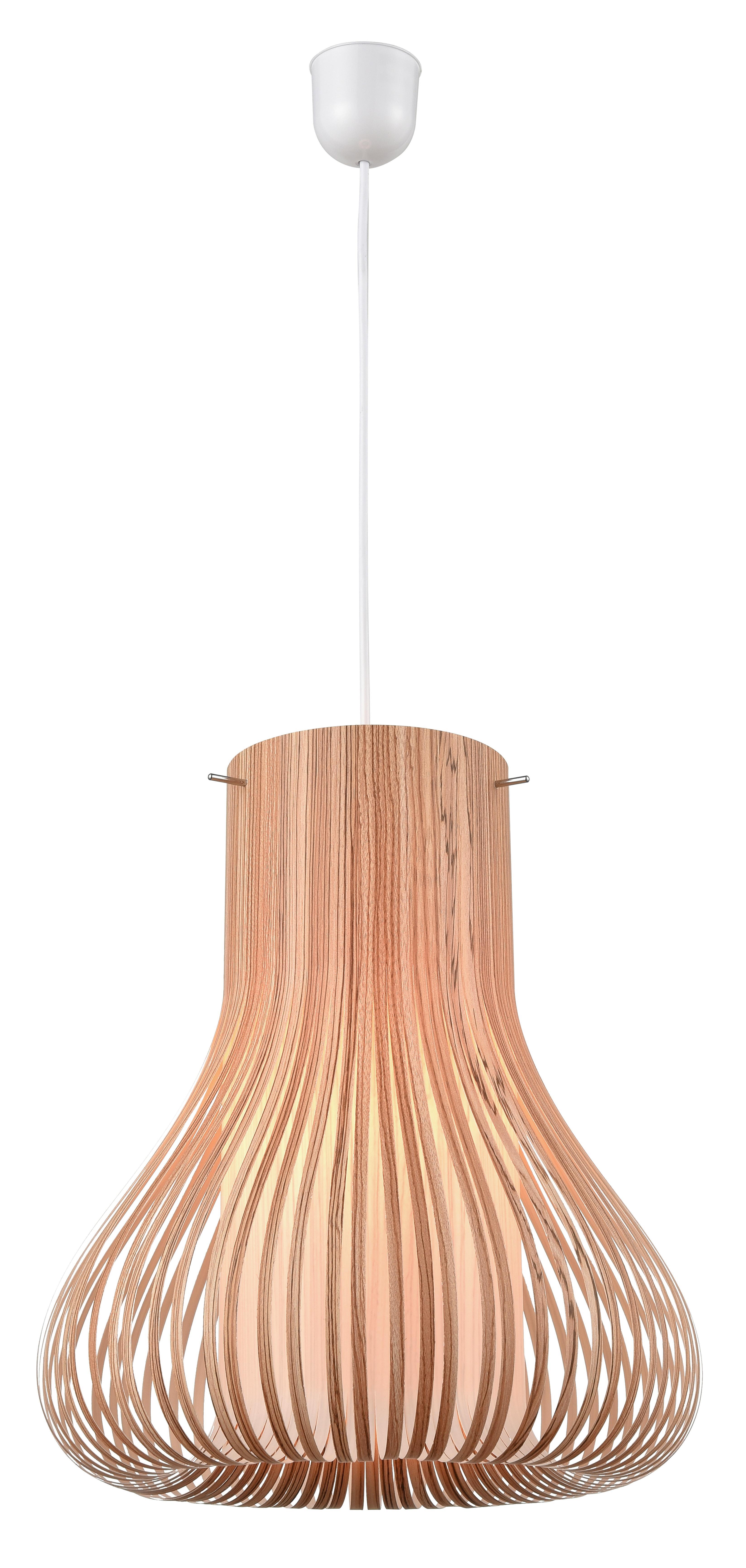 Hängeleuchte Ambramo max. 40 Watt - Braun, MODERN, Holz (40/38/150cm) - Modern Living