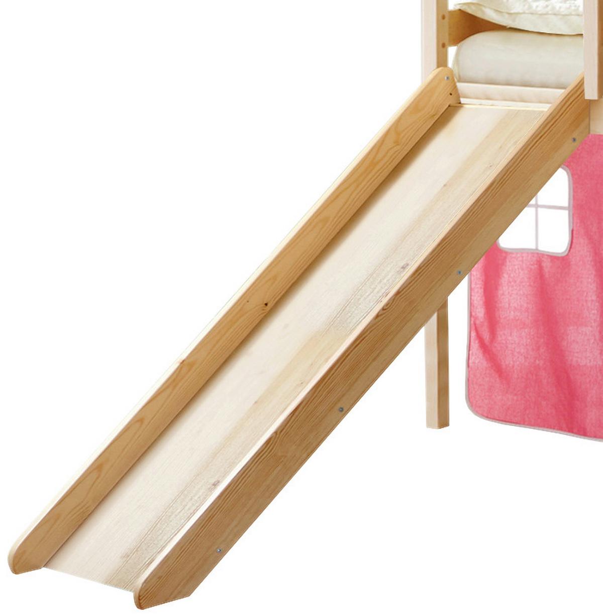 Spielbett "Manuel",aus Kiefer, kieferfarben/pink - Pink/Kieferfarben, Natur, Holz (90/200cm) - MID.YOU
