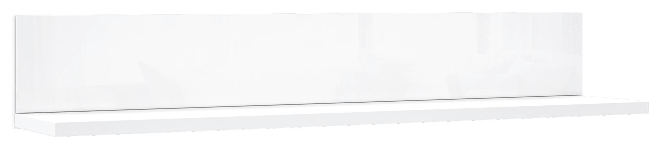 Stenska Polica Poole, Bela - bela, Design, steklo/leseni material (109/18/22cm) - Hom`in