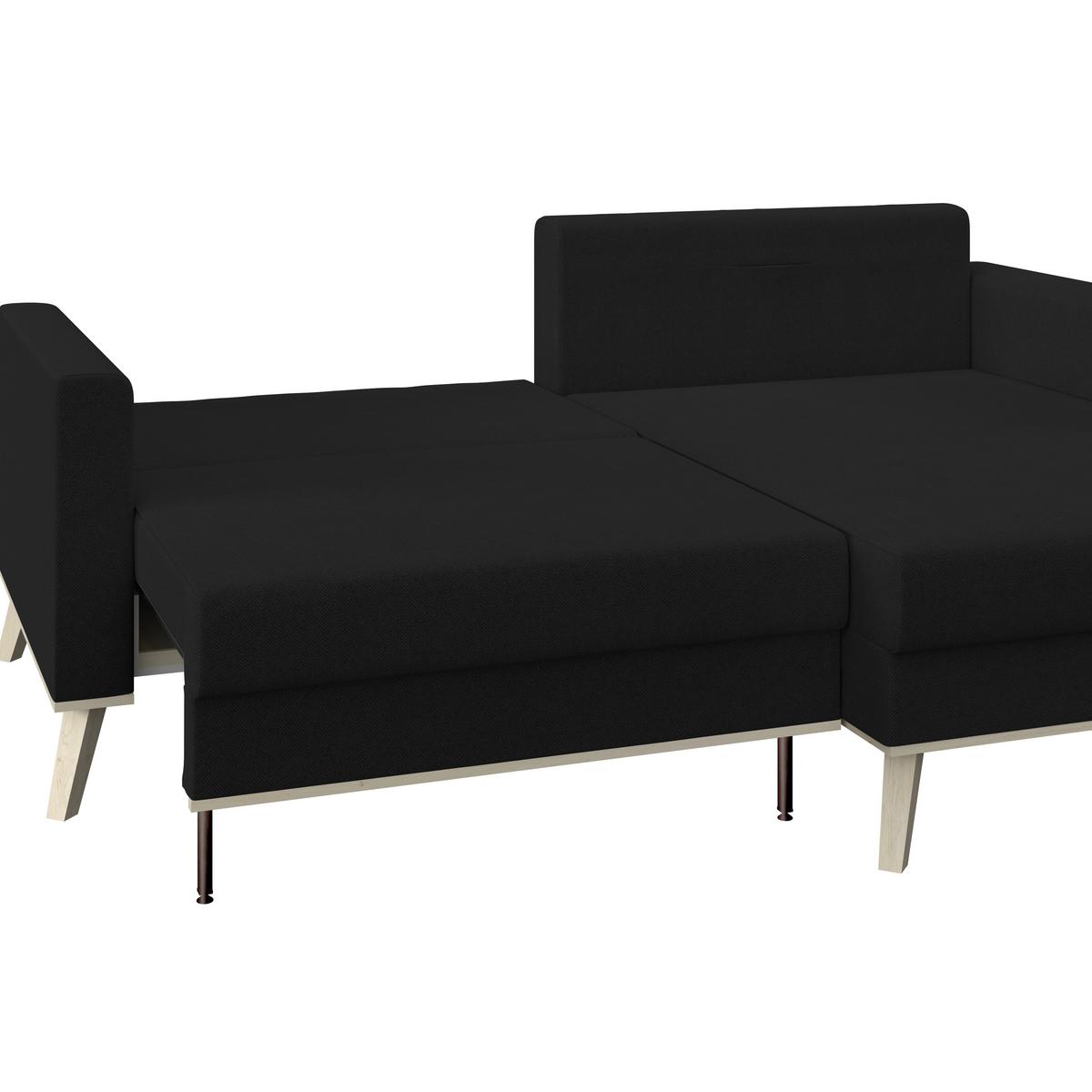 Kutna Garnitura Carini - boje hrasta/crna, Basics, tekstil/drvo (222/152cm) - Modern Living