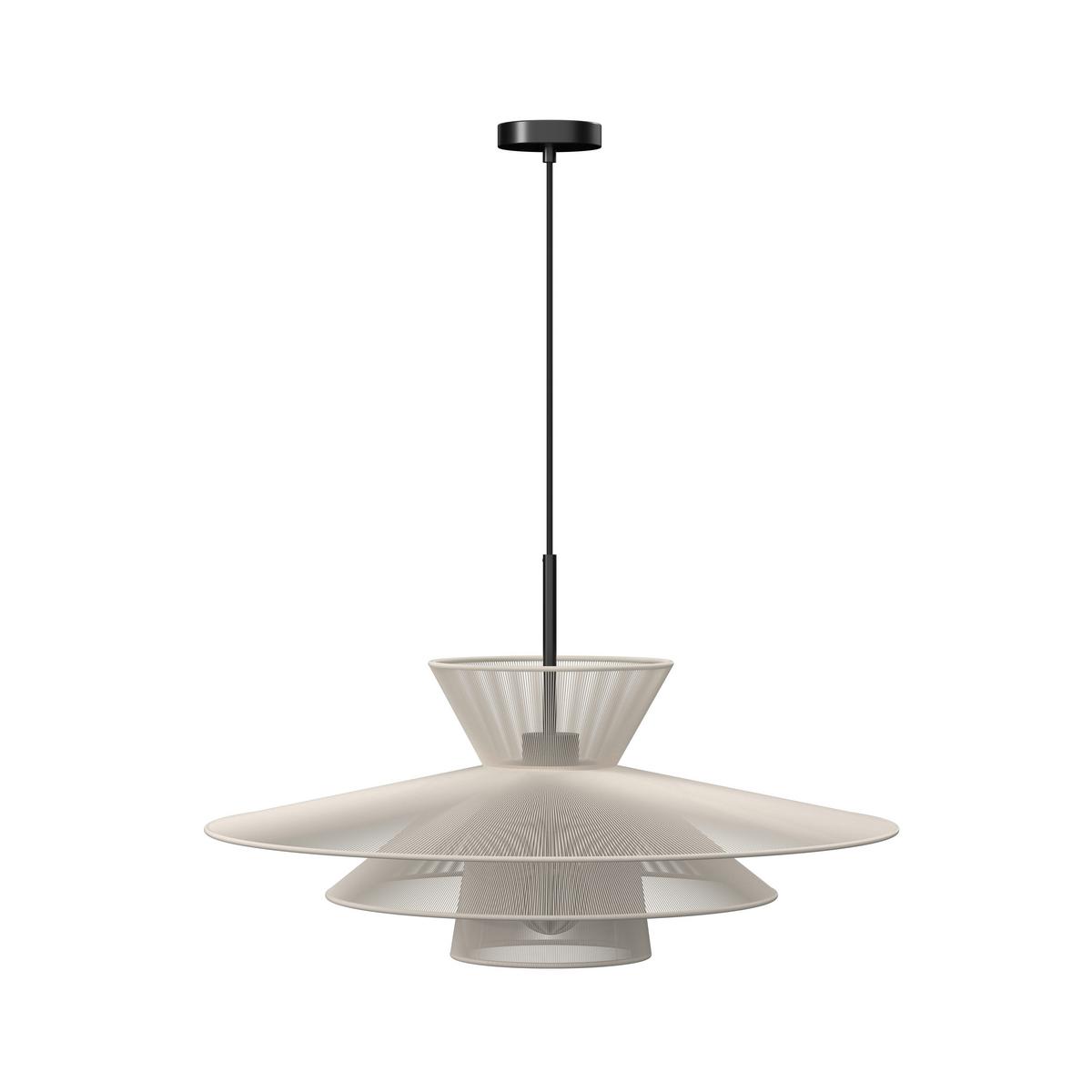 Hängeleuchte Luca Weiß Baumwolle max. 40 Watt - Weiß, MODERN, Textil/Metall (80/166/80cm) - Bessagi Garden