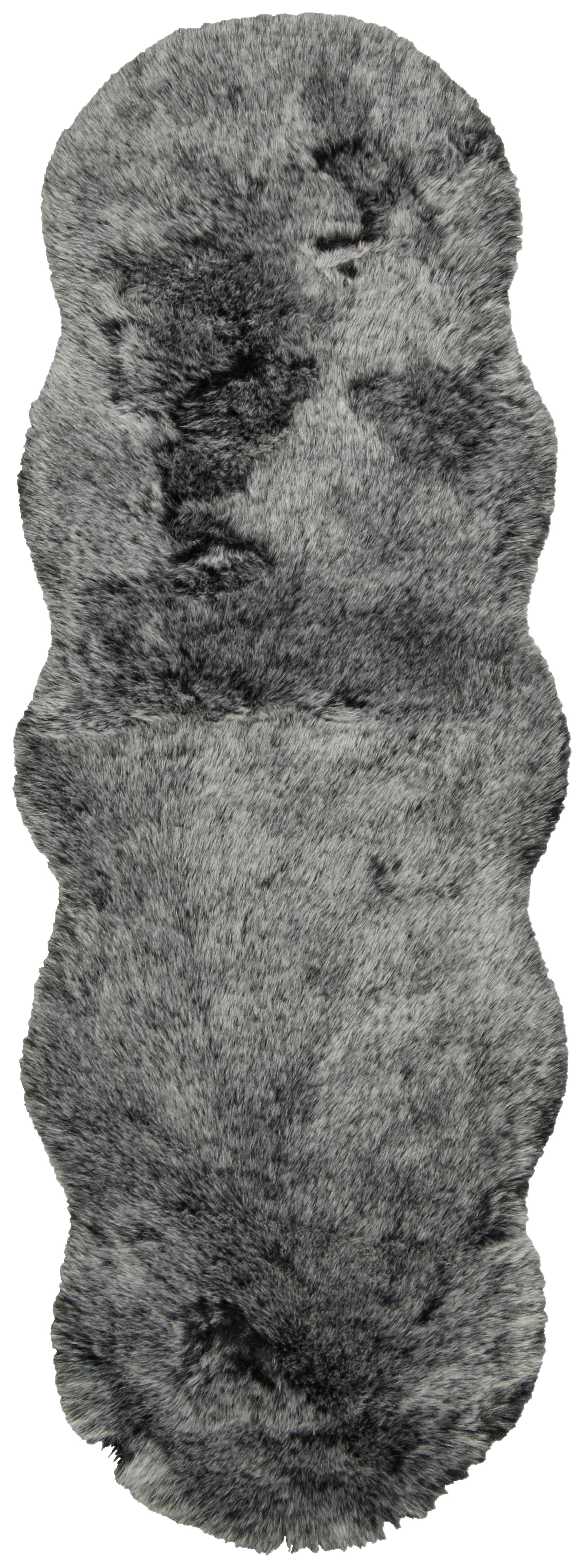 Kunstfell Chrisi 2 in Grau ca. 55x160cm - Grau, Textil/Fell (55/160cm) - Modern Living