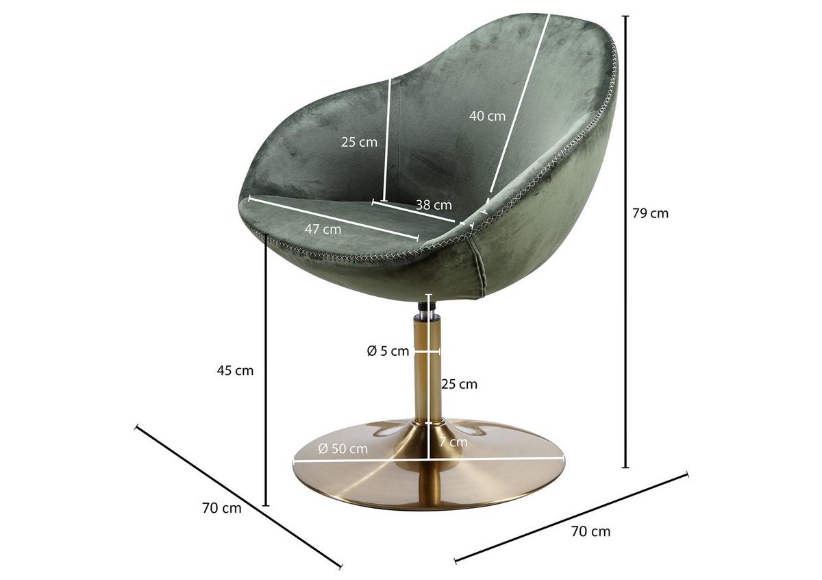 Fotelj Sarin - zlate barve/bela, Moderno, kovina/tekstil (70/79/70cm) - MID.YOU