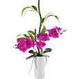 Kunstblume Isabell in Lila/grün - Lila/Grün, KONVENTIONELL, Kunststoff/Metall (66cm)