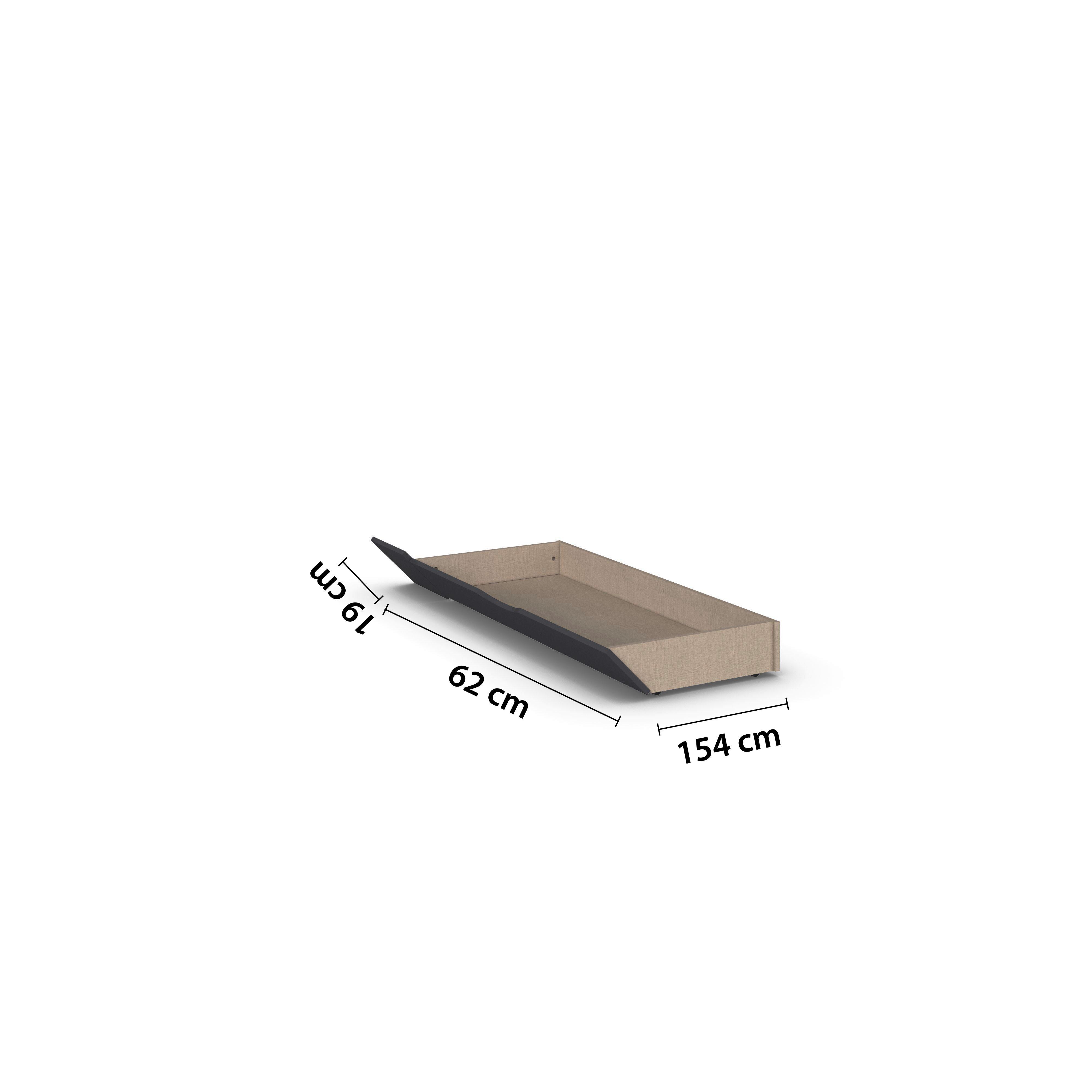 SERTAR DEPOZITARE SUB PAT CASPIO - gri, Konventionell, material pe bază de lemn (150/14/56cm) - Premium Living