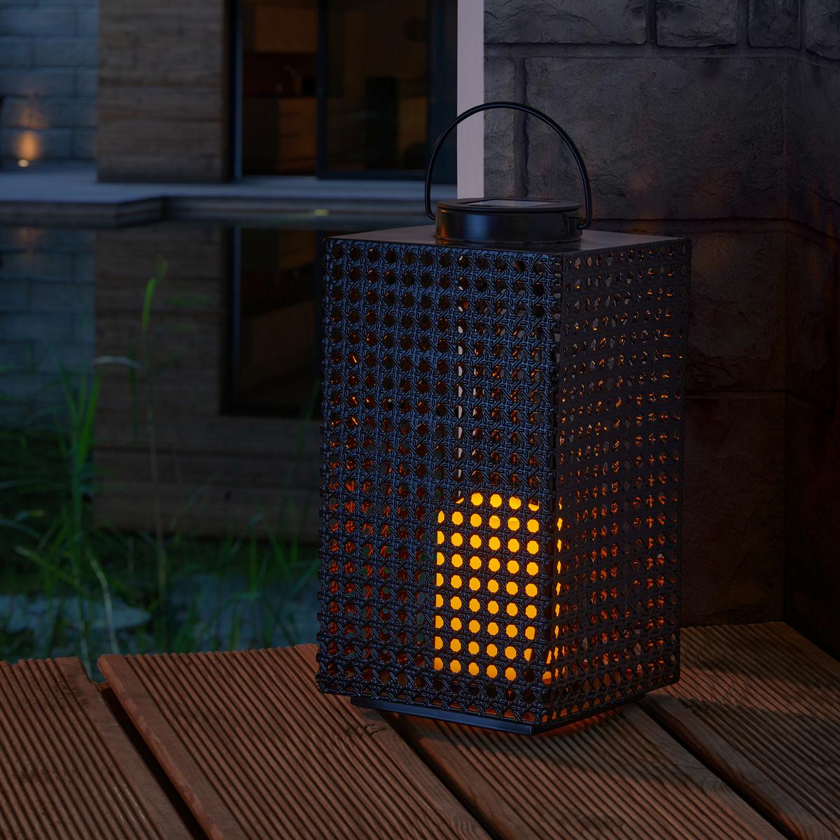 Lampă solară Alain - negru, Modern, plastic/metal (15,5/15,5/29,5-36cm) - Modern Living
