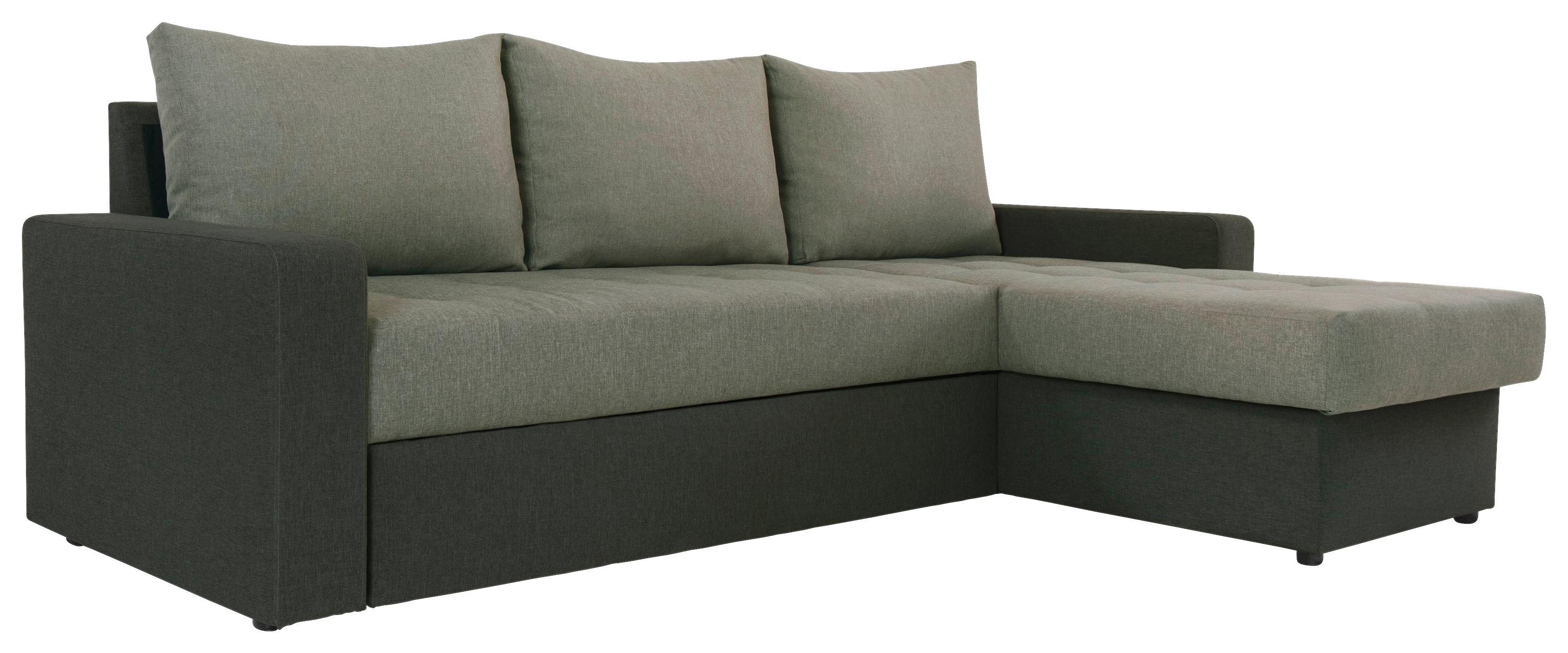 Sedežna Garnitura Atlanta, Z Ležiščem - črna/zelena, Moderno, tekstil (230/160cm) - Modern Living