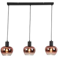 Hängeleuchte Schön Kupferfarben max. 40 Watt - Schwarz/Kupferfarben, MODERN, Glas/Kunststoff (86/18/120cm) - Mömax