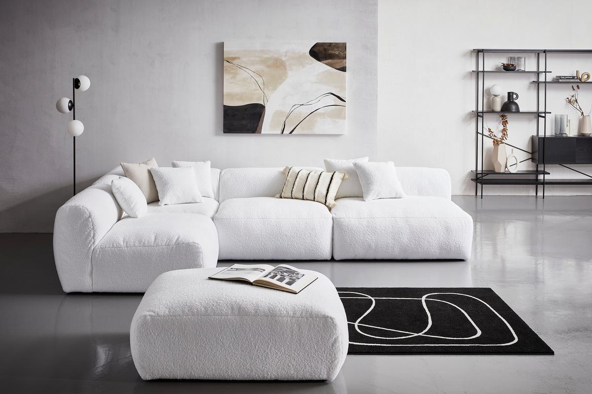 Modul Sofaelement Bloom Weiß - Weiß, Trend, Textil (85/70/122cm) - Livetastic