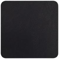Untersetzer Jette aus Leder in Schwarz - Schwarz, Leder (10/10cm) - Premium Living