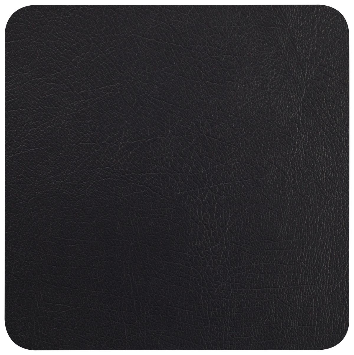 Untersetzer Jette aus Leder in Schwarz - Schwarz, Leder (10/10cm) - Premium Living