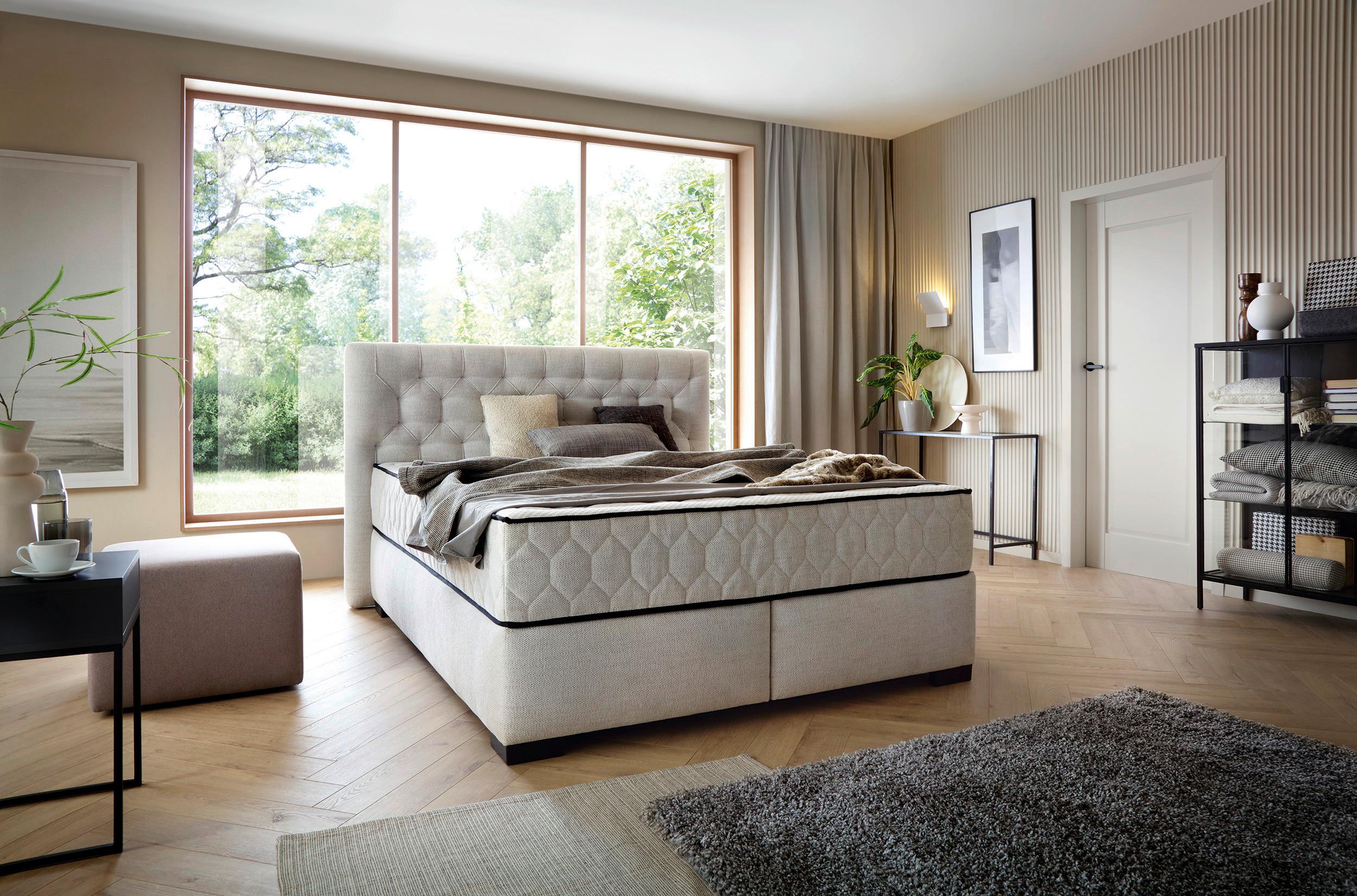 Boxspring Krevet Prestige - bež, Moderno, plastika (180/200cm) - Premium Living