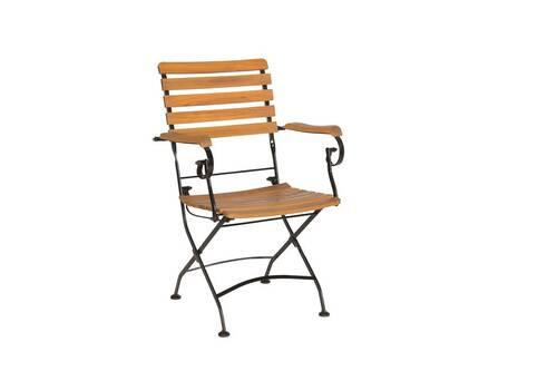 Gartensessel Lindau 2er-Set Akazie Echtholz/Metall - Anthrazit/Akaziefarben, Basics, Holz/Metall (55/89/58cm) - Gardenson