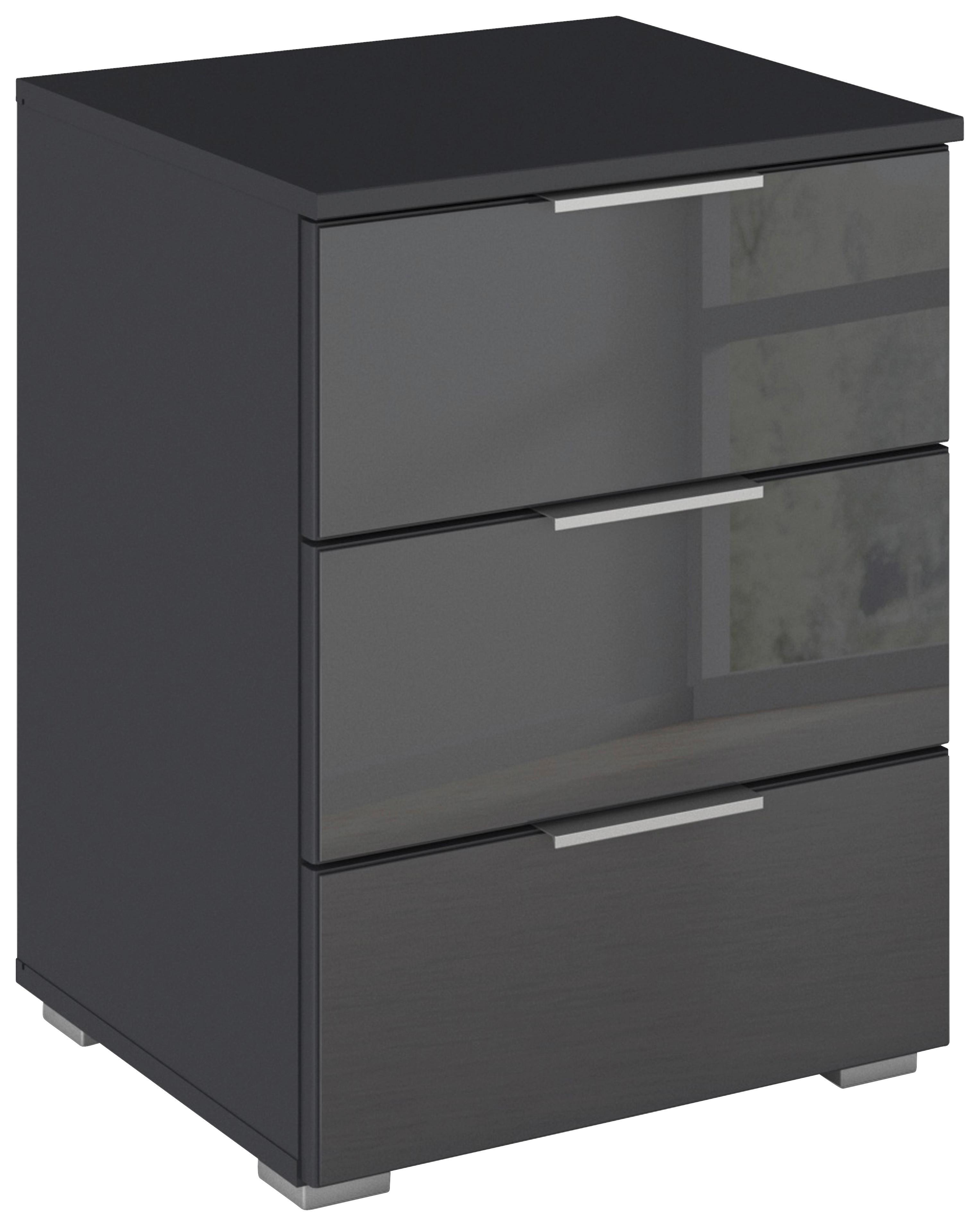 Nachtkästchen Mars 3L-Glas Grau - Alufarben/Grau, KONVENTIONELL, Glas/Holzwerkstoff (47/62/42cm) - Mömax