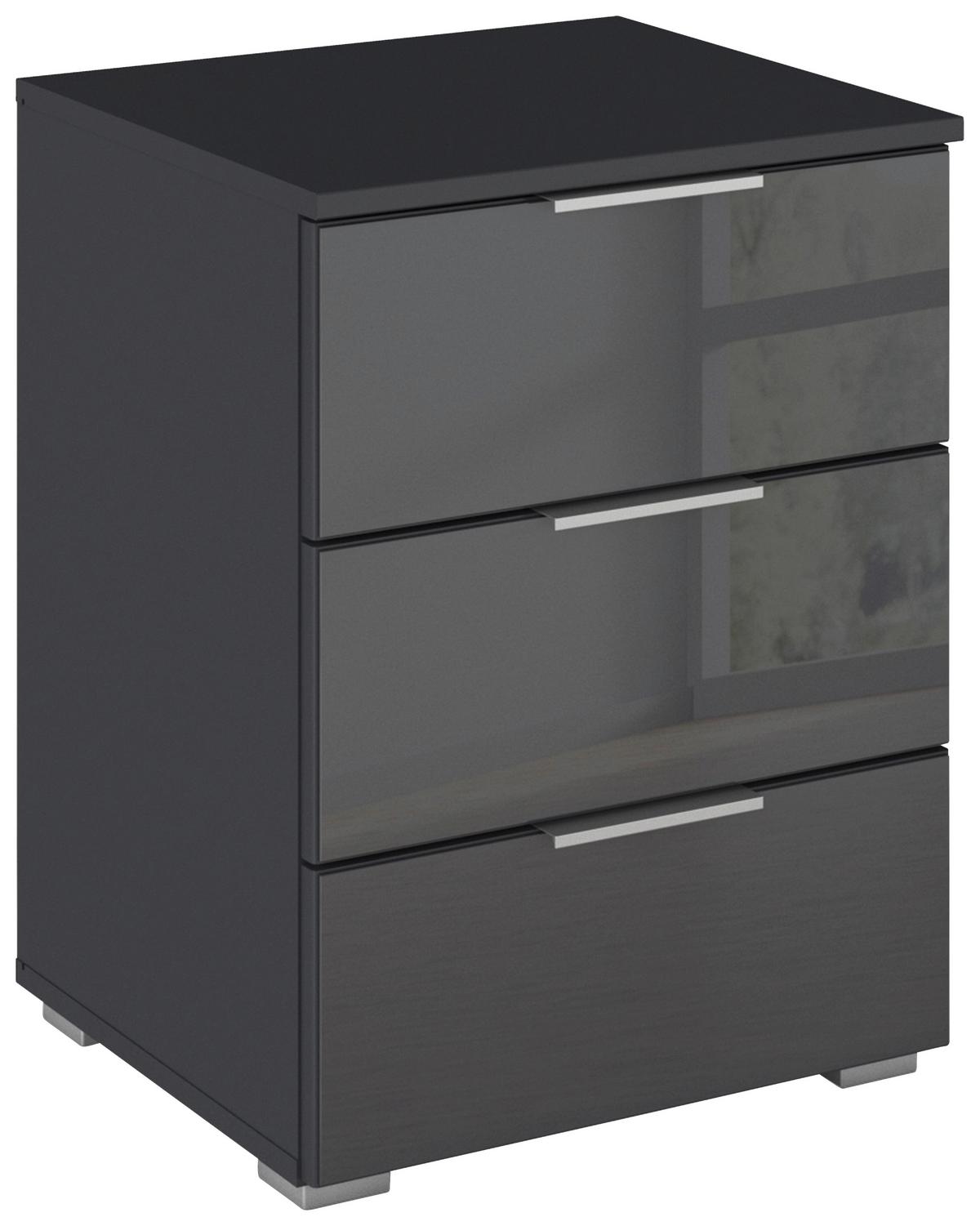 Nachtkästchen Mars 3L-Glas Grau - Alufarben/Grau, KONVENTIONELL, Glas/Holzwerkstoff (47/62/42cm) - Mömax