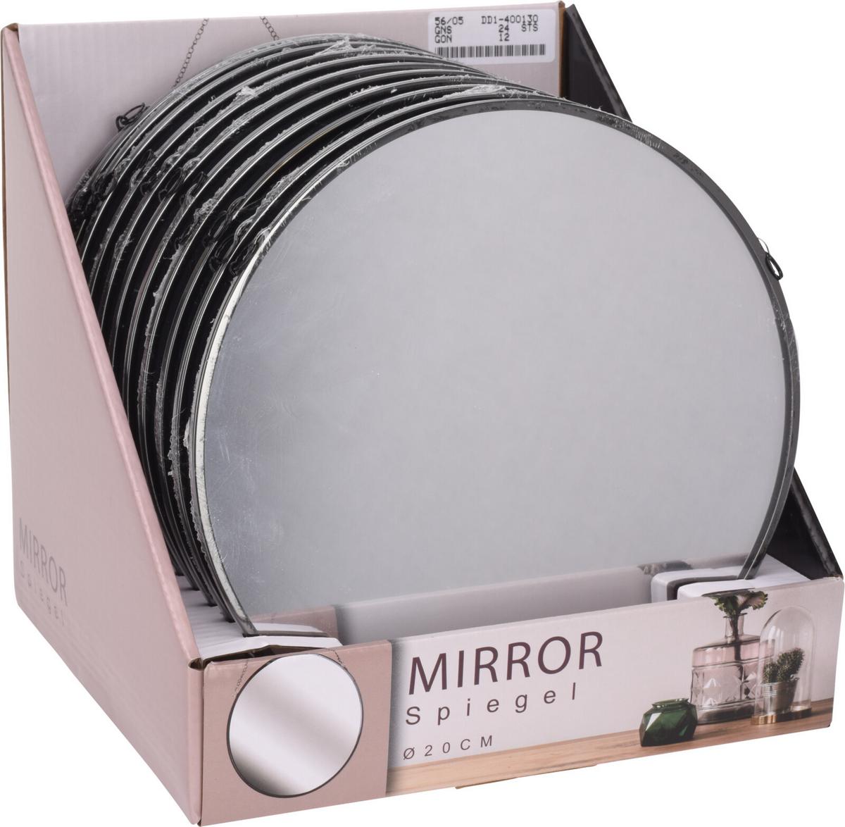 Dekor Tükör Glam - fekete, fém (20cm)