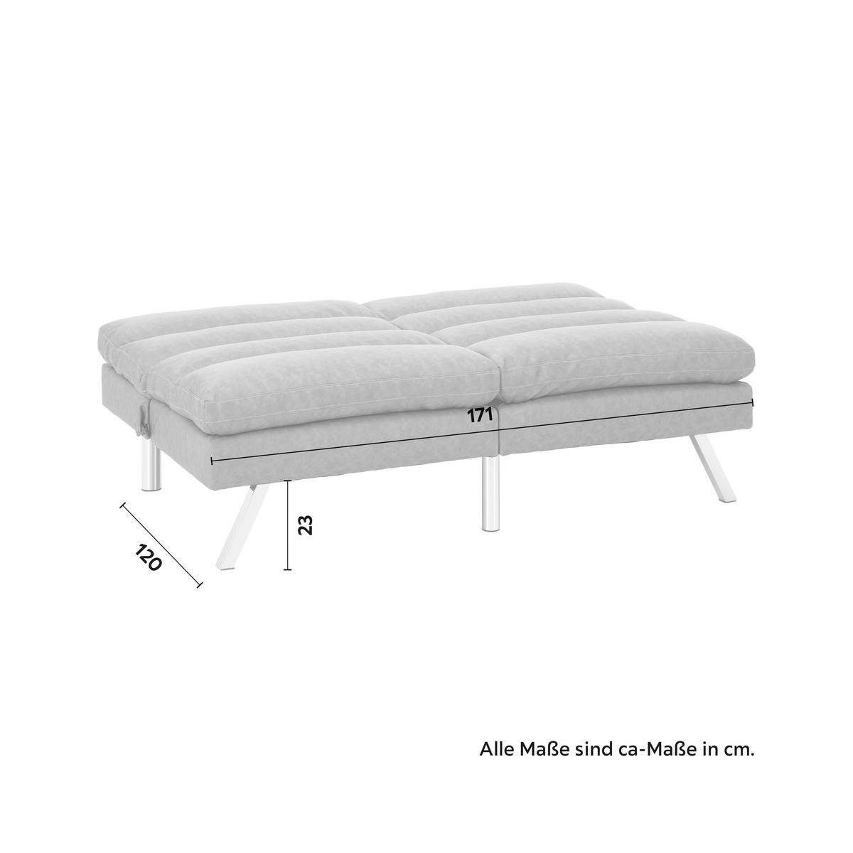 Trosjed Na Razvlačenje Lia - svijetlo siva/boje kroma, Moderno, drvo/tekstil (171/112/53cm) - Bessagi Home