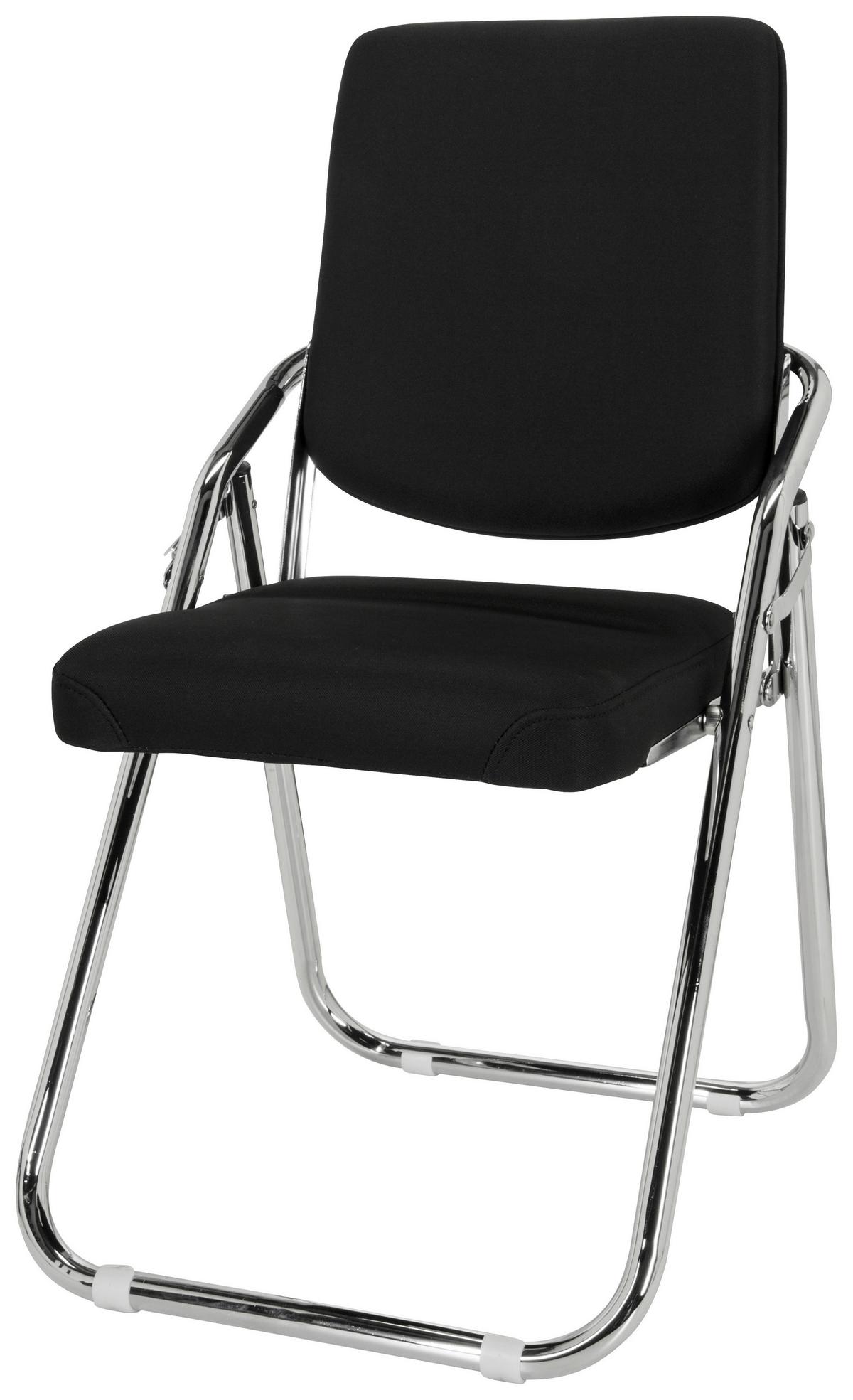 Konferenčni Stol Esto, Črna - barve kroma/črna, Basics, kovina/tekstil (46/90/40cm) - MID.YOU