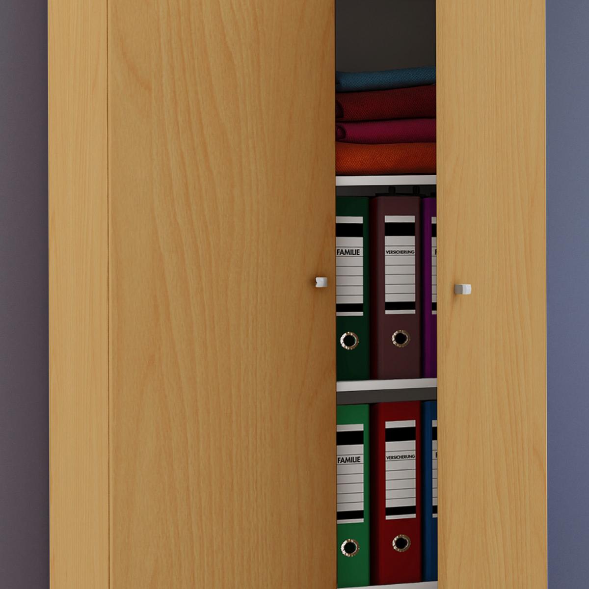 Večnamenska Omara Vandol I, Bukev - srebrne barve/barve bukve, Moderno, umetna masa/leseni material (70/238/39cm) - MID.YOU