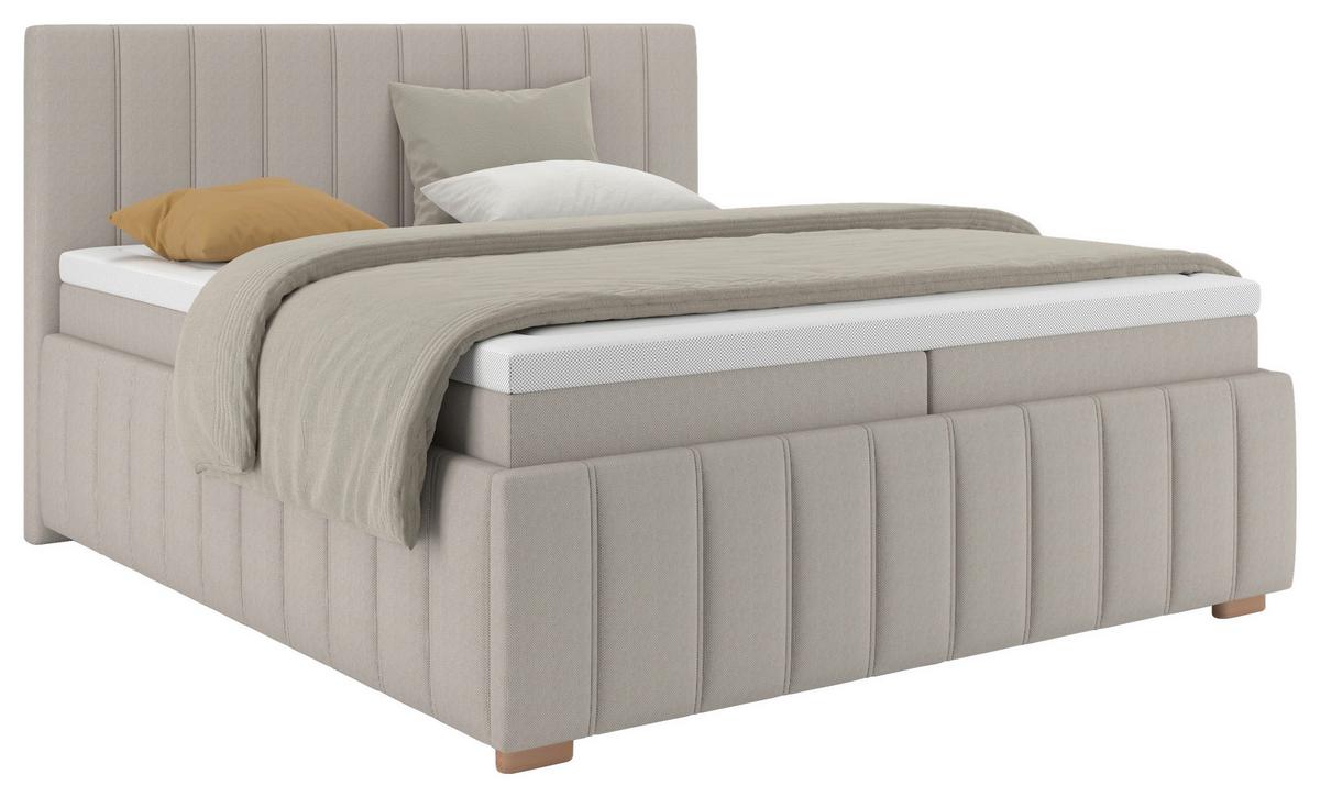 Box Ágy Pretty - bézs, Konventionell, faalapú anyag/textil (160/200cm) - Mömax