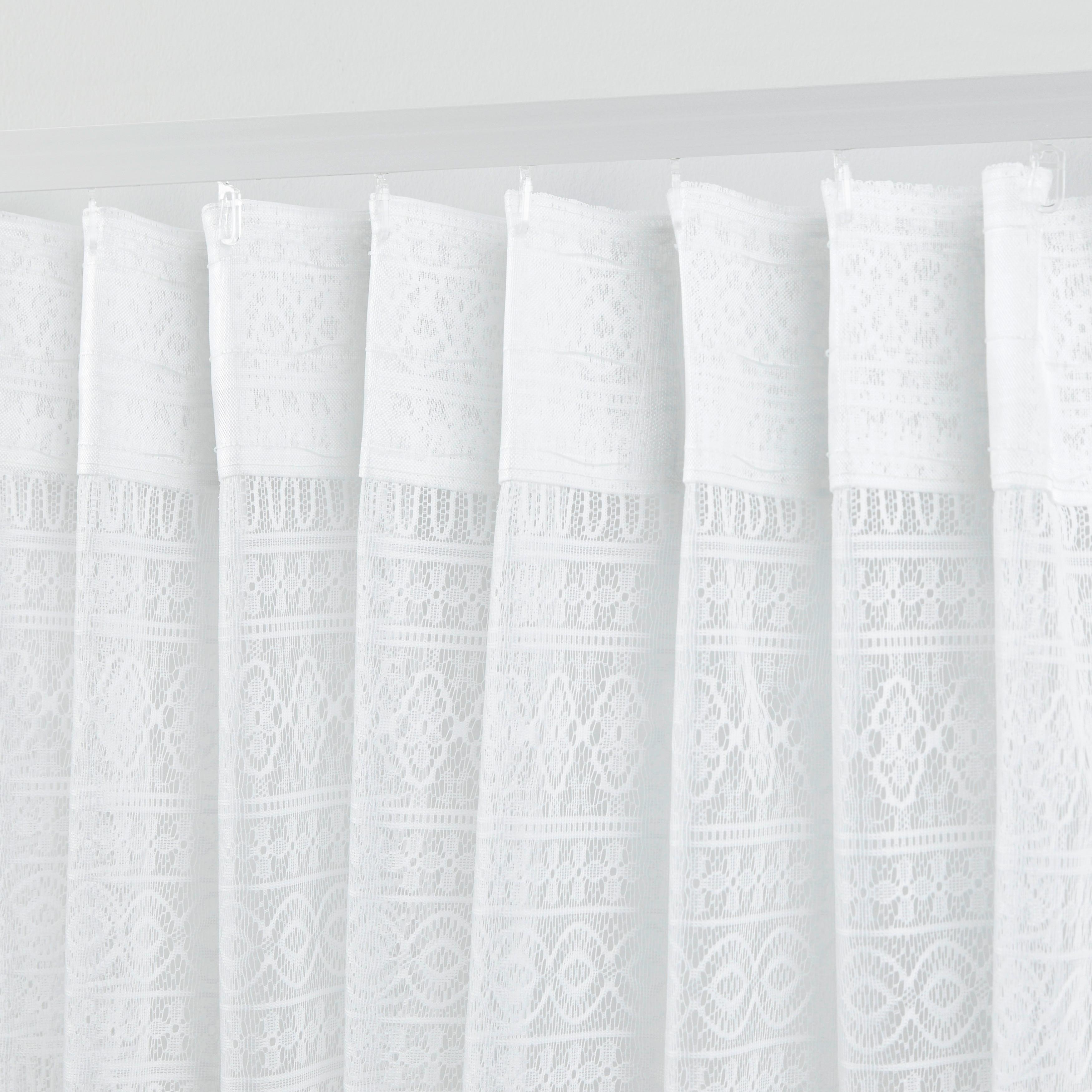 GARDINLÄNGD THERESA - vit, Romantik / Lanthus, textil (140/245cm) - Zandiara