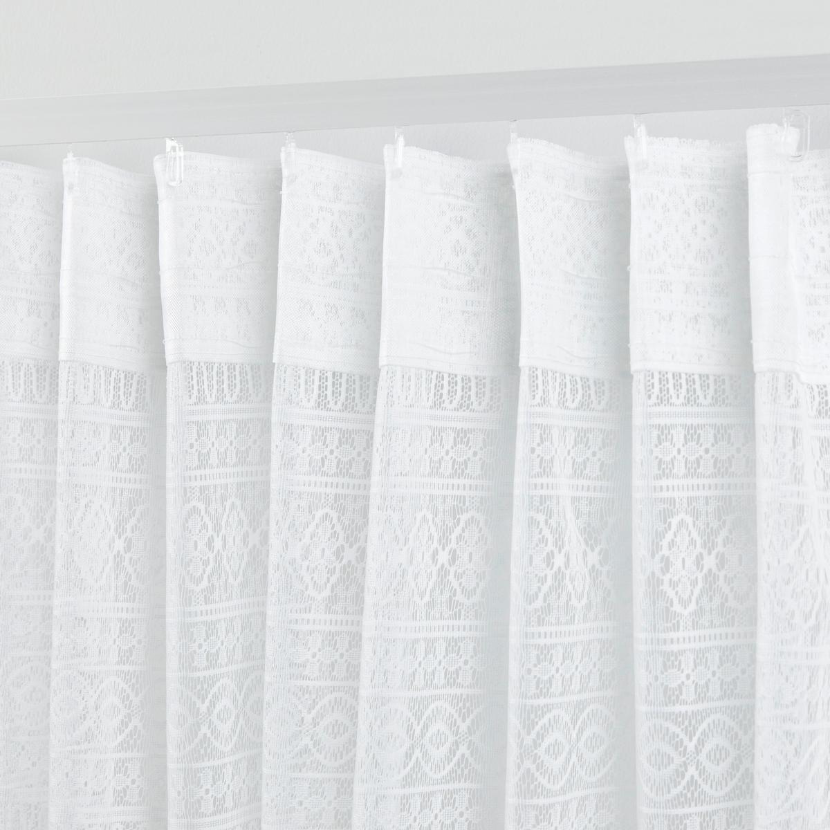 Končana Zavesa Theresa - bela, Romantika, tekstil (140/245cm) - Zandiara