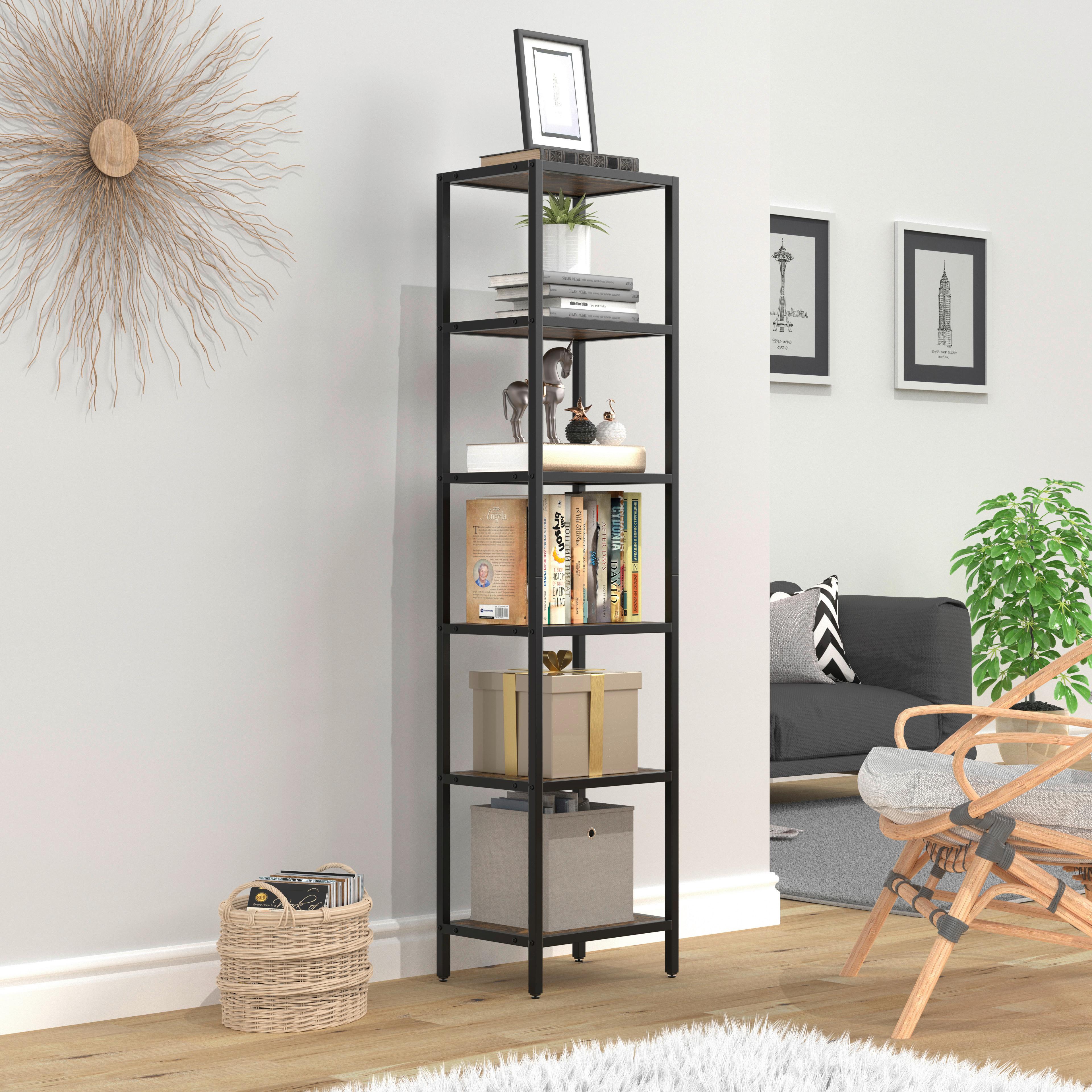 VITRINE VINALI M - Schwarz, Design, Holzwerkstoff/Metall (40/165/30cm) - MID.YOU