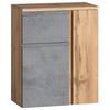 Unterschrank Varese ca. 65x79 cm Hellgrau/Eiche - Eiche Wotan/Hellgrau, MODERN, Holzwerkstoff (65/79/35cm) - Held