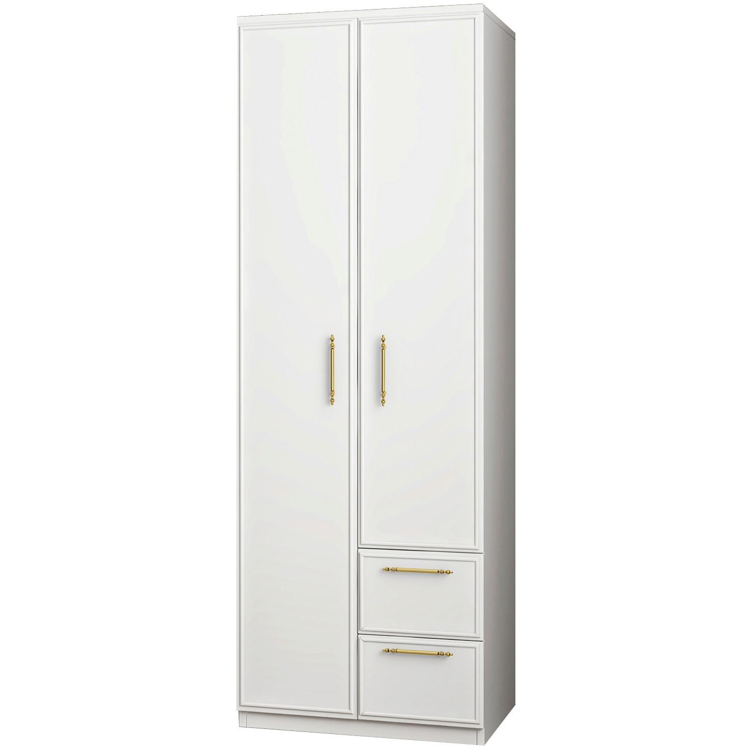 KLEIDERSCHRANK VESPERA KLEIDERSCHRANK - Weiss/Goldfarben, Design, Holzwerkstoff/Metall (60/172/45cm) - Livetastic