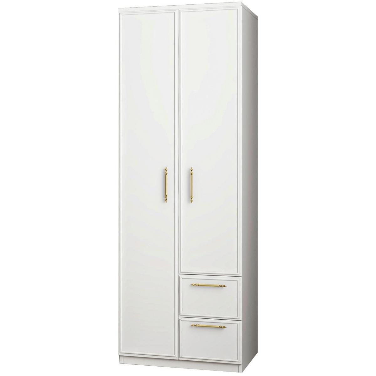 KLEIDERSCHRANK VESPERA KLEIDERSCHRANK - Weiss/Goldfarben, Design, Holzwerkstoff/Metall (60/172/45cm) - Livetastic