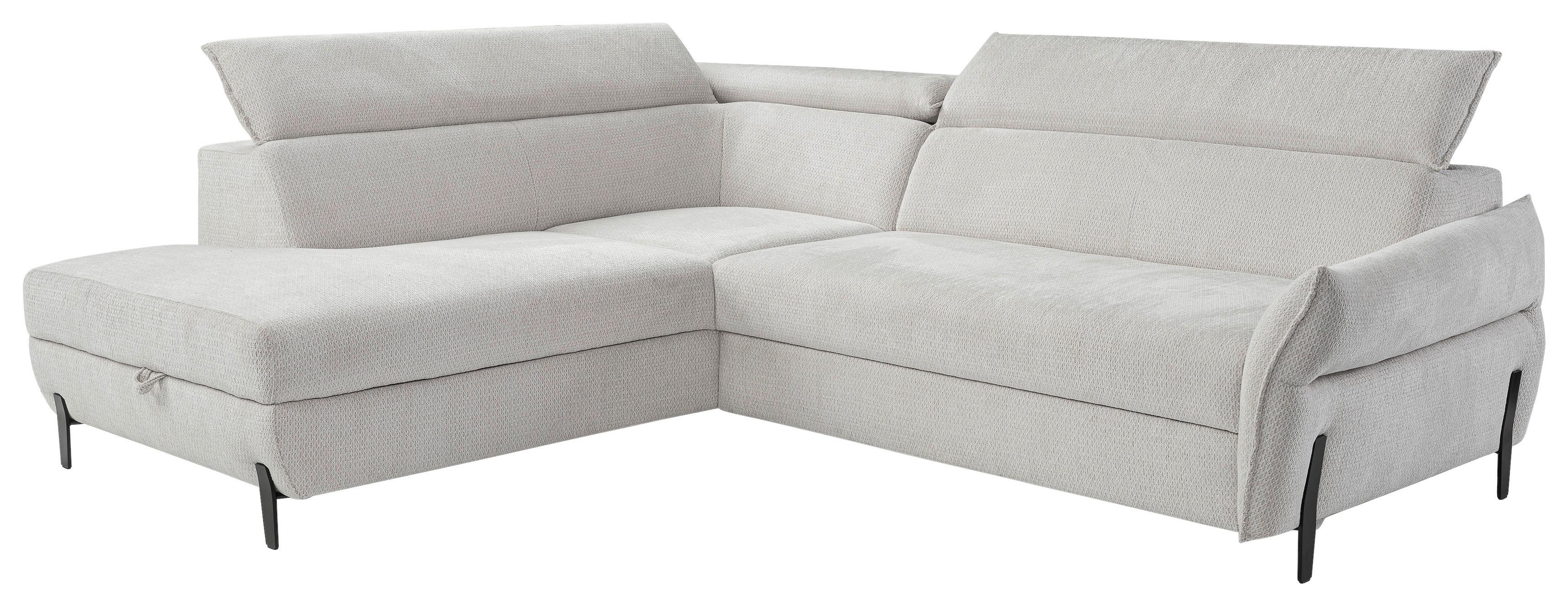 Kutna Garnitura Romeo - svijetlo siva/crna, Moderno, tekstil/metal (207-212/76-95/257cm) - Modern Living