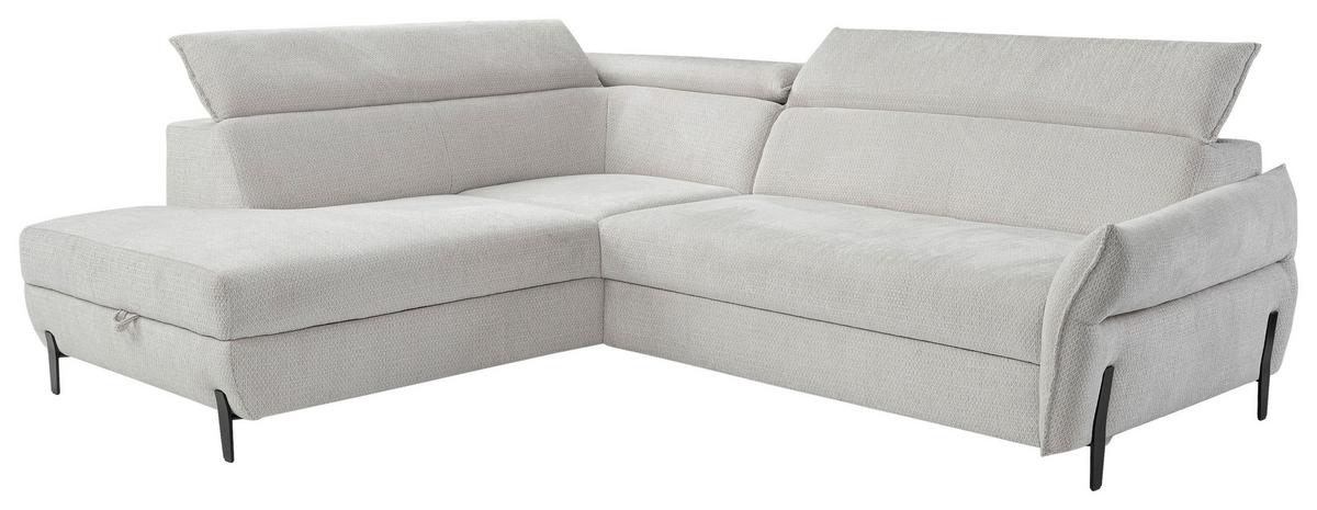 Kutna Garnitura Romeo - svijetlo siva/crna, Moderno, tekstil/metal (207-212/76-95/257cm) - Modern Living