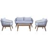 UTEMÖBLER SET MICHI 1 - grå/akaciefärgad, Modern, metall/trä - Mömax