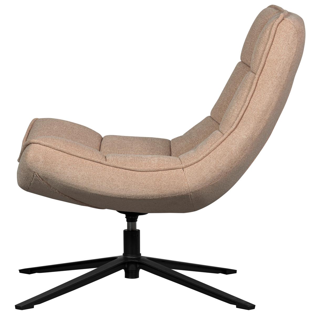 Sessel Maudi Naturfarben B: 74 cm - Schwarz/Naturfarben, Design, Textil/Metall (74/84/86cm) - Livetastic