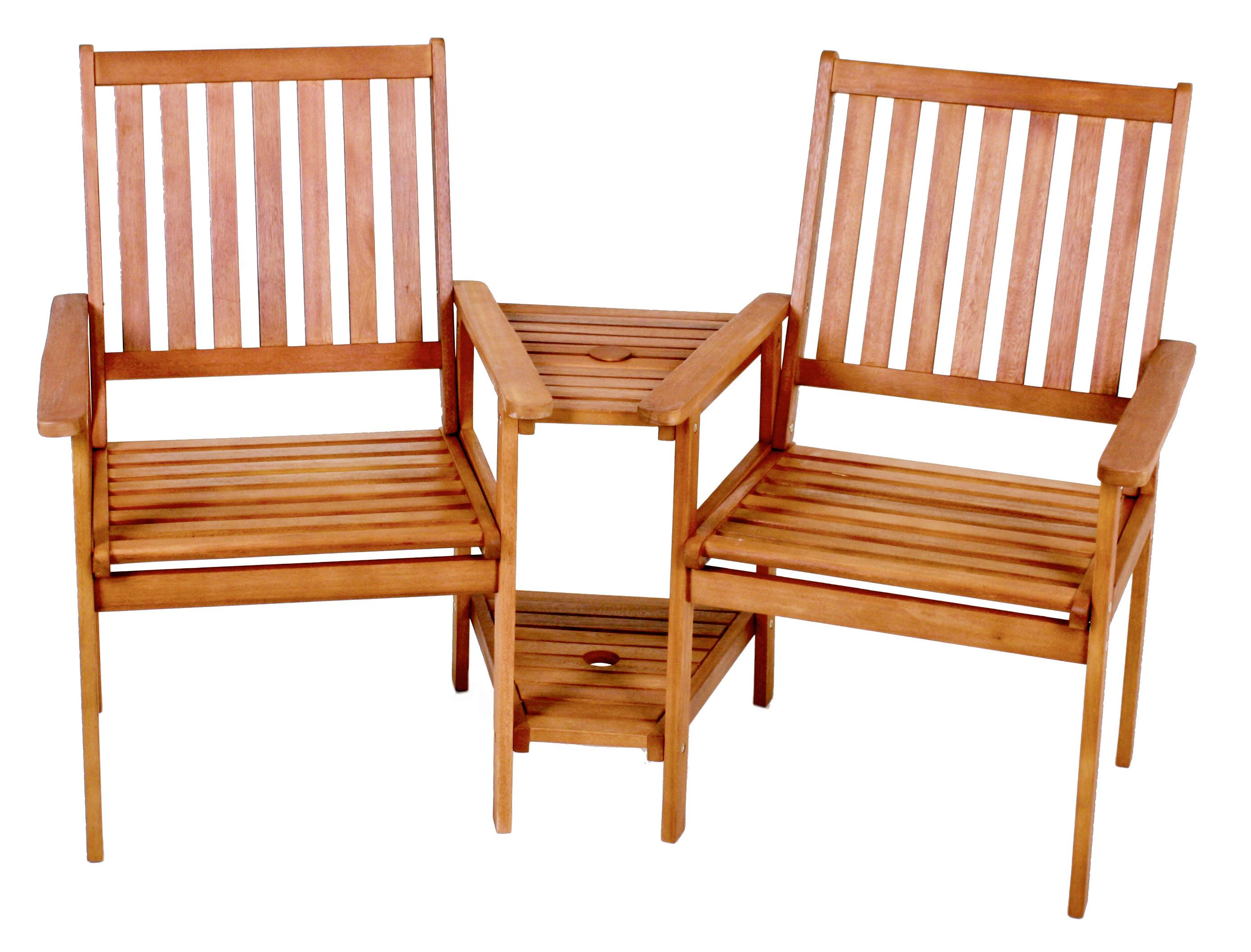 Gartenset Holz Edison ca. 260x96x77 cm geölt - Braun, Basics, Holz (260/96/77cm) - Gardenson