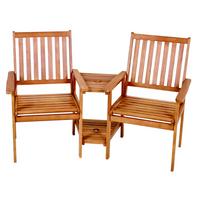 Gartenset Holz Edison ca. 260x96x77 cm geölt - Braun, Basics, Holz (260/96/77cm) - Gardenson