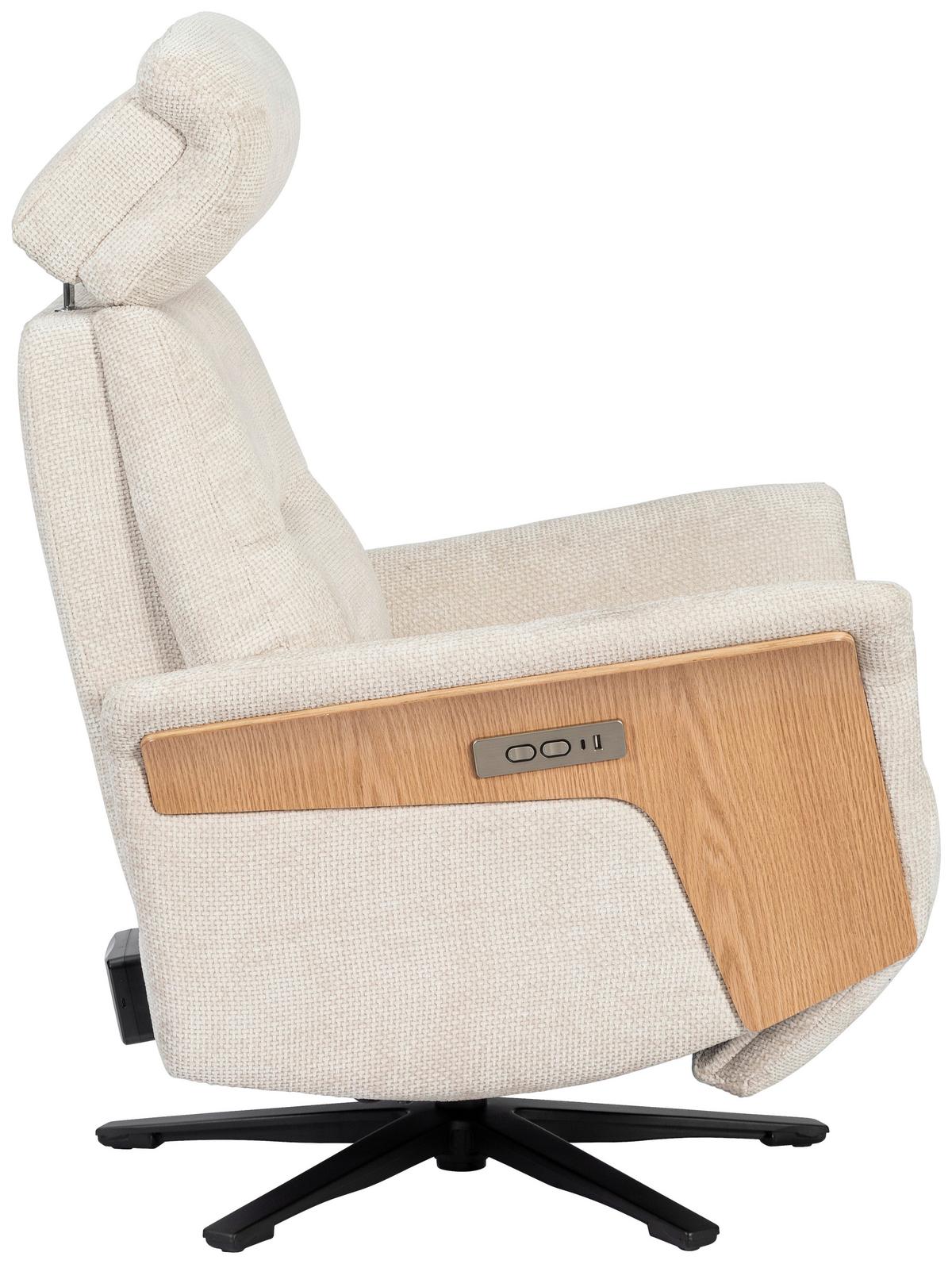 Tv Fotelj Rio - črna/barve hrasta, Moderno, kovina/tekstil (75/106/87cm)
