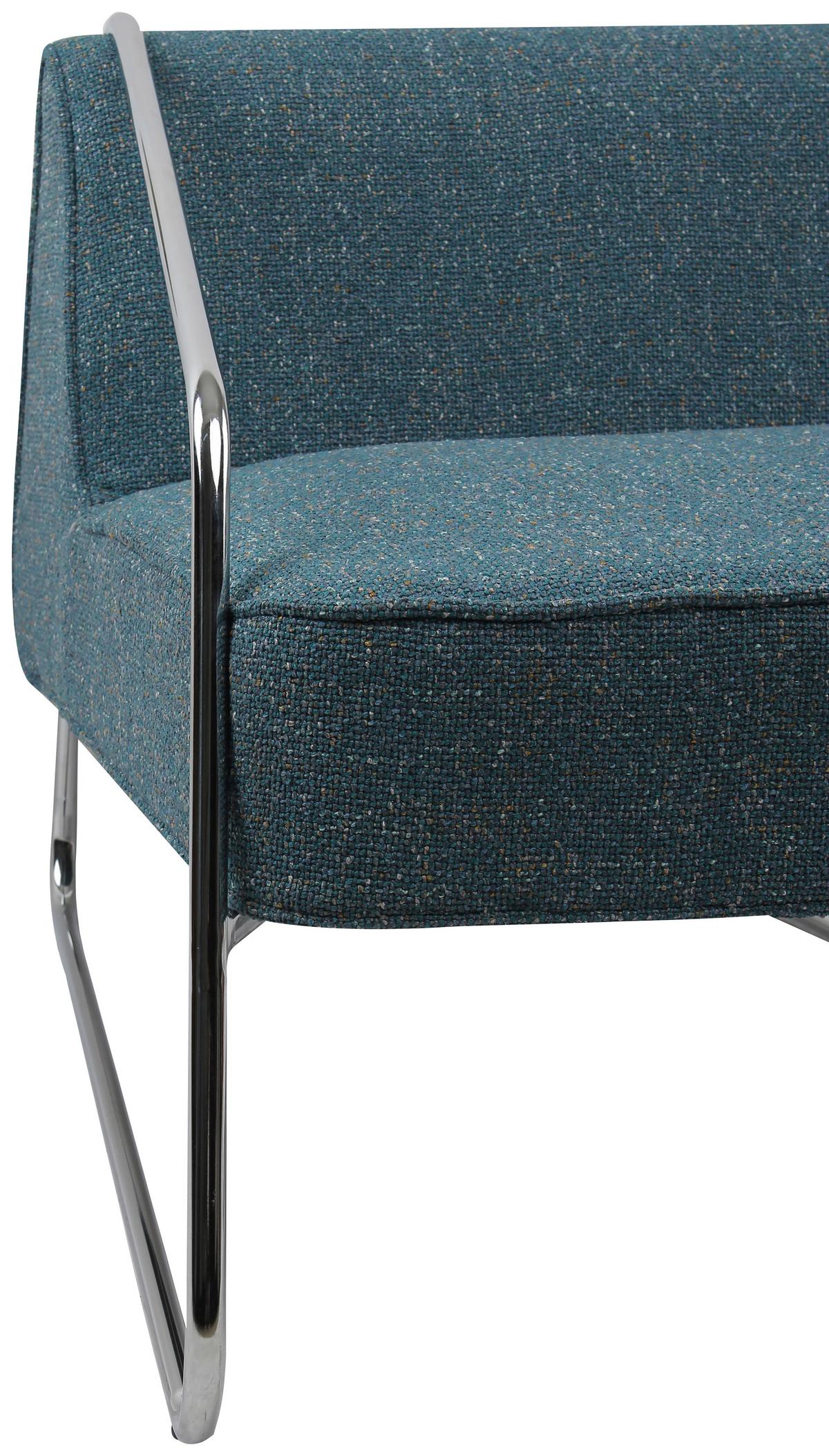 FOTEL DESIGNERSKI NAOMI - niebieski/kolor chromowy, Modern, metal/tkanina (62/85/65cm) - Livetastic